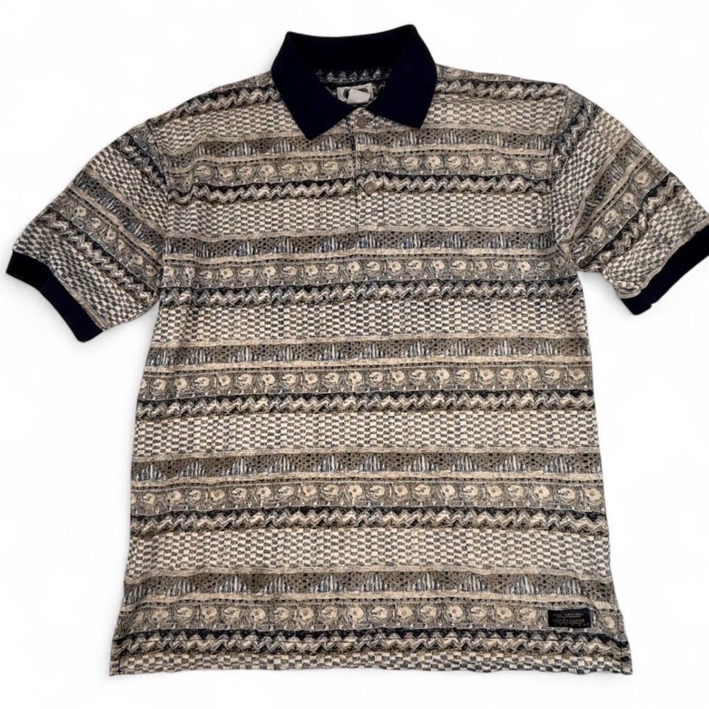 Vintage Arizona Abstract Patterned Polo Shirt Size Small